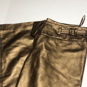 Leather gold cache pants lined